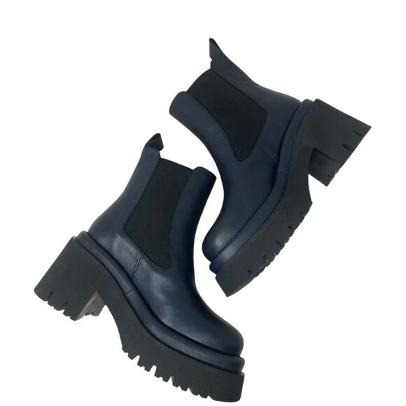 New Paloma Barcelo Sander Navy Leather Chelsea Platform Boots 6, Y2K, Streetwear - Picture 5 of 12